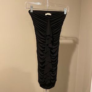 Black Tight Ruched Dress
